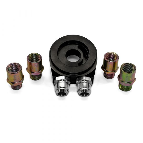 Oil Cooler Base/Placa Adaptadora de filtro Universal Negro - Imagen 2