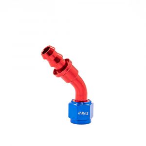 Racor Acople Simple 45º grados AN10 Rojo y Azul