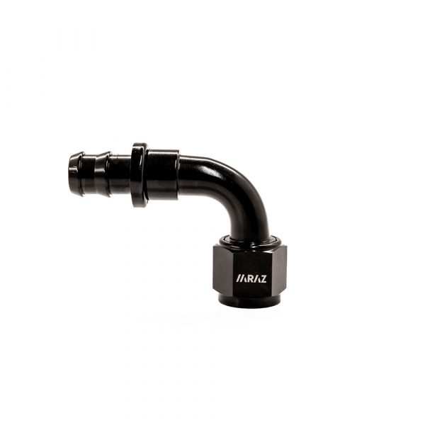 Racor Acople Simple 90º grados AN4 Negro