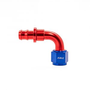 Racor Acople Simple 90º grados AN10 Rojo y Azul