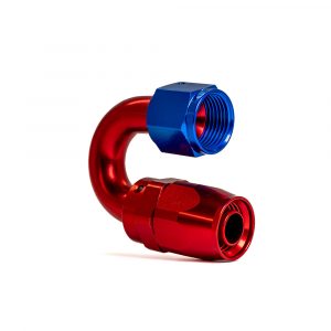 Racor AN6 Codo a 180 grados Rojo y Azul