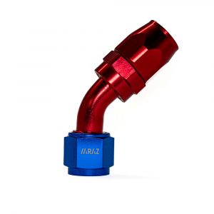 Racor AN8 Codo a 45 grados Rojo y Azul